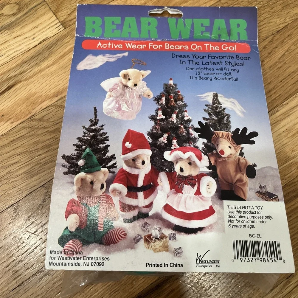 Bear Wear ELF OUTFIT New‎ Overalls Scarf Shirt Socks Hat CLOTHES Christmas 12